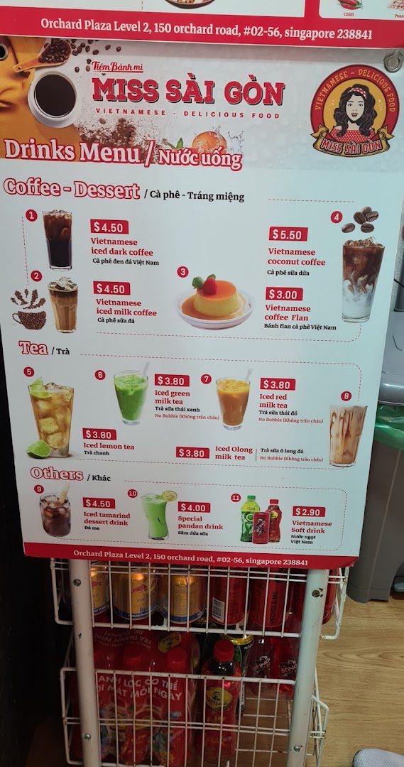 Menu page for Miss Saigon Singapore - Orchard Plaza