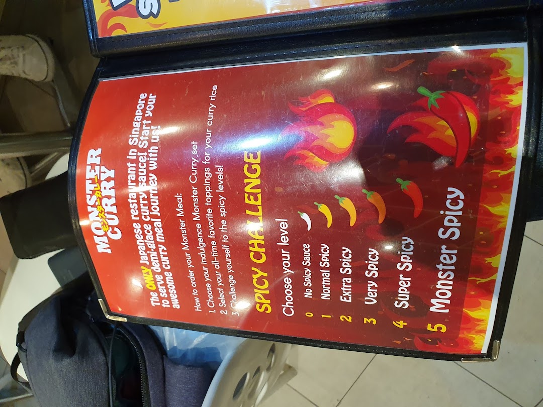 Menu page for Monster Curry - ION Orchard