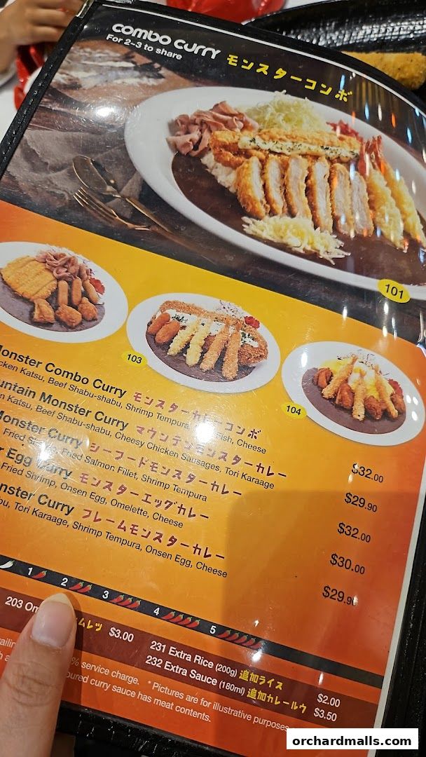 Menu page for Monster Planet - The Centrepoint