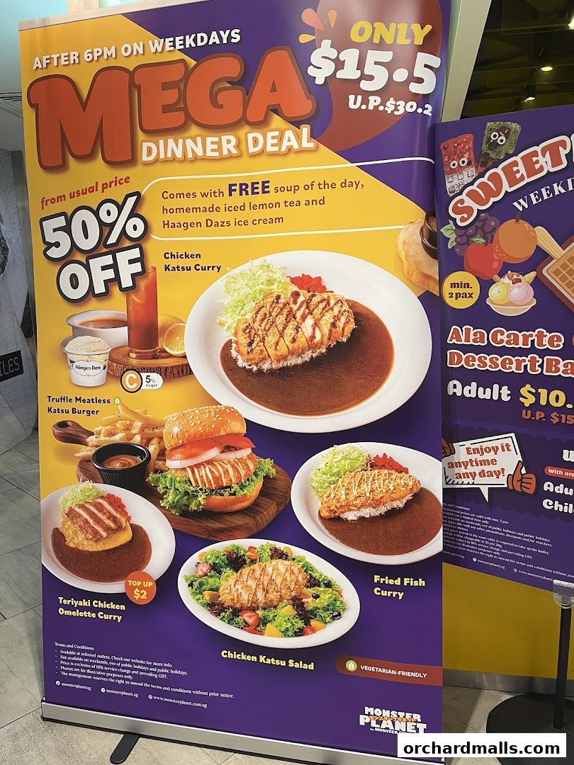 Menu page for Monster Planet - The Centrepoint