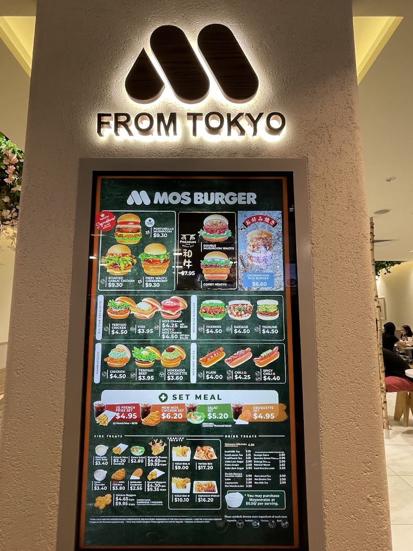 Menu page for MOS Burger
