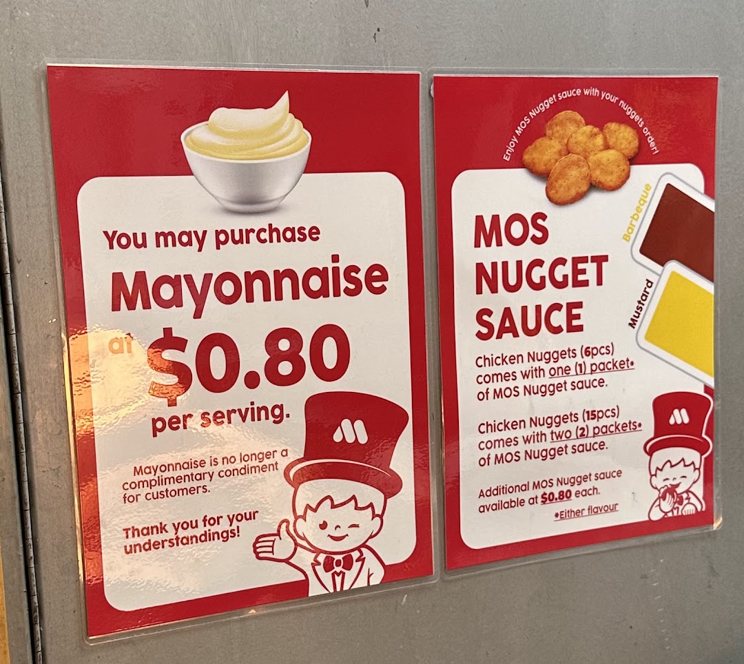 Menu page for MOS Burger