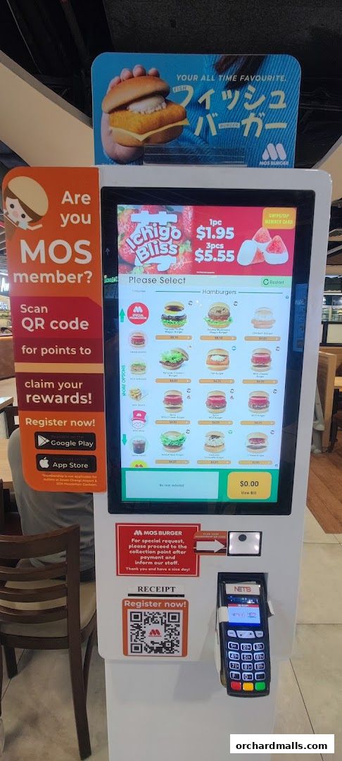 Menu page for MOS Burger