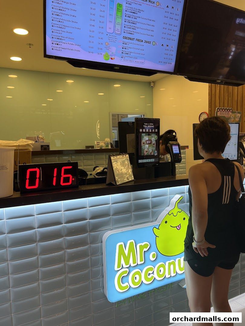 Menu page for Mr. Coconut Wisma Atria