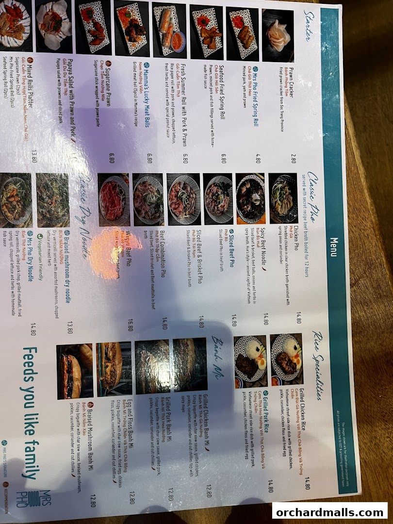 Menu page for Mrs Pho Kitchen - 313somerset