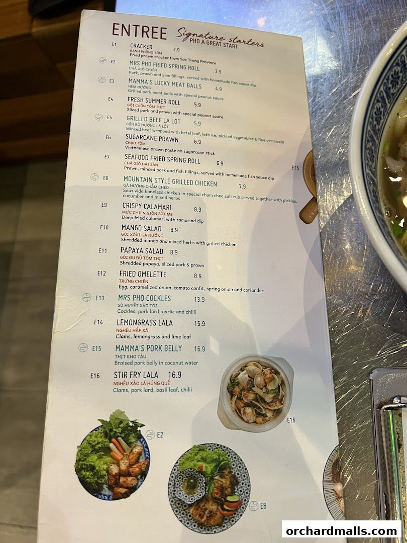 Menu page for Mrs Pho Kitchen - 313somerset