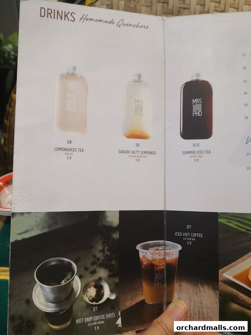 Menu page for Mrs Pho Kitchen - 313somerset