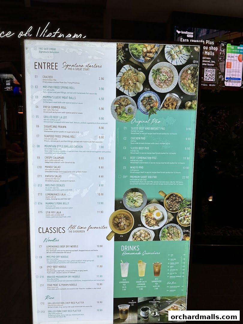 Menu page for Mrs Pho Kitchen - 313somerset