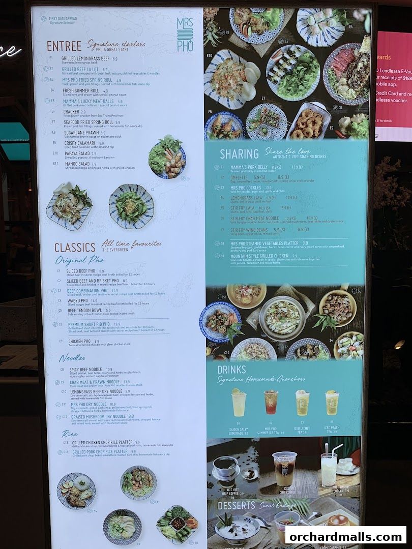 Menu page for Mrs Pho Kitchen - 313somerset