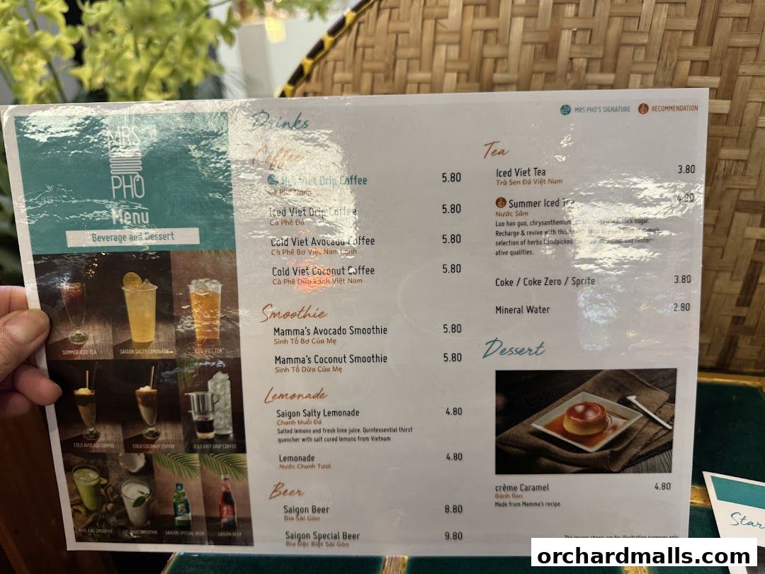 Menu page for Mrs Pho Kitchen - 313somerset