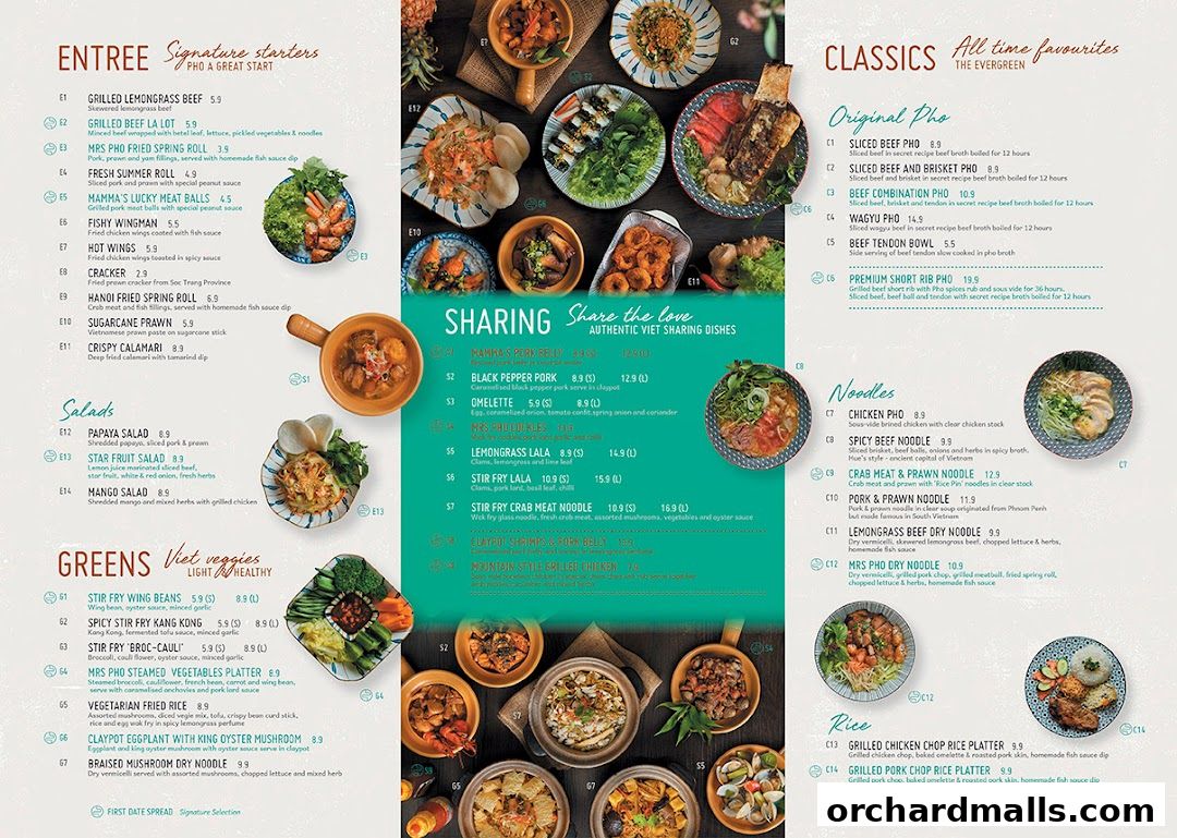 Menu page for Mrs Pho Kitchen - 313somerset