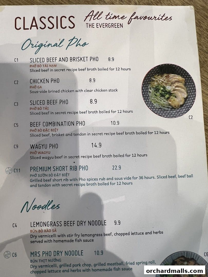 Menu page for Mrs Pho Kitchen - 313somerset