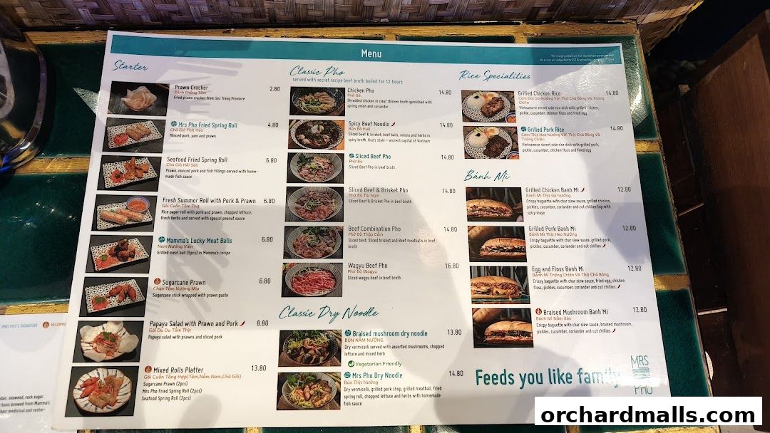 Menu page for Mrs Pho Kitchen - 313somerset