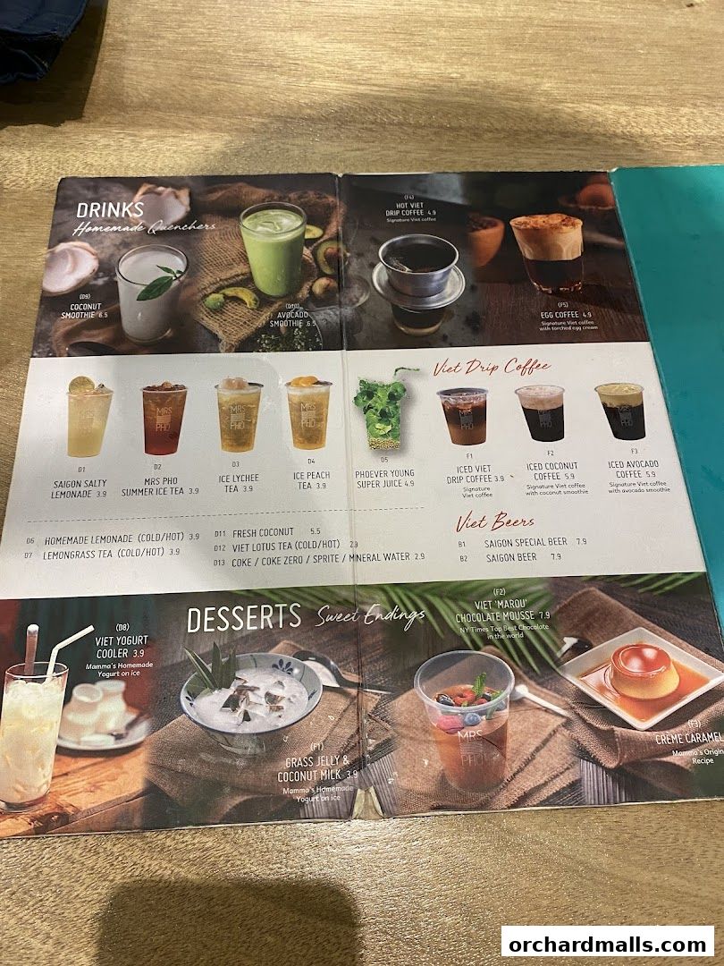 Menu page for Mrs Pho Kitchen - 313somerset