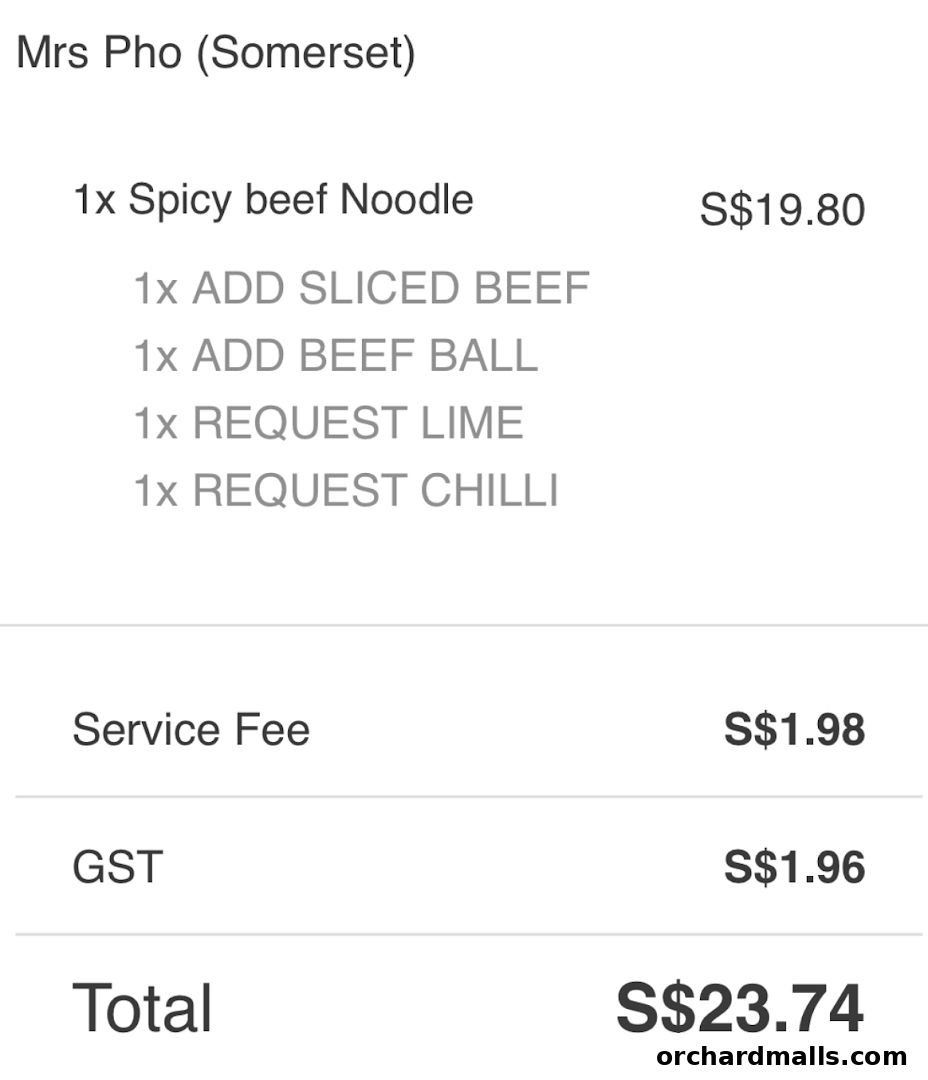 Menu page for Mrs Pho Kitchen - 313somerset