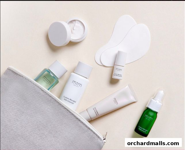 A collection of mtm labo skincare products arranged neatly on a light background.