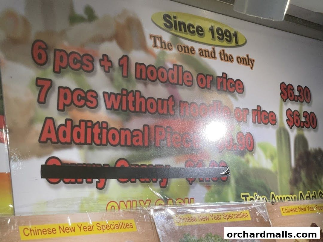 Menu page for My Favourite Cafe Yong Tau Foo