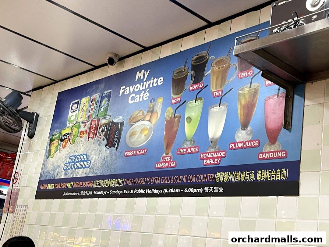 Menu page for My Favourite Cafe Yong Tau Foo