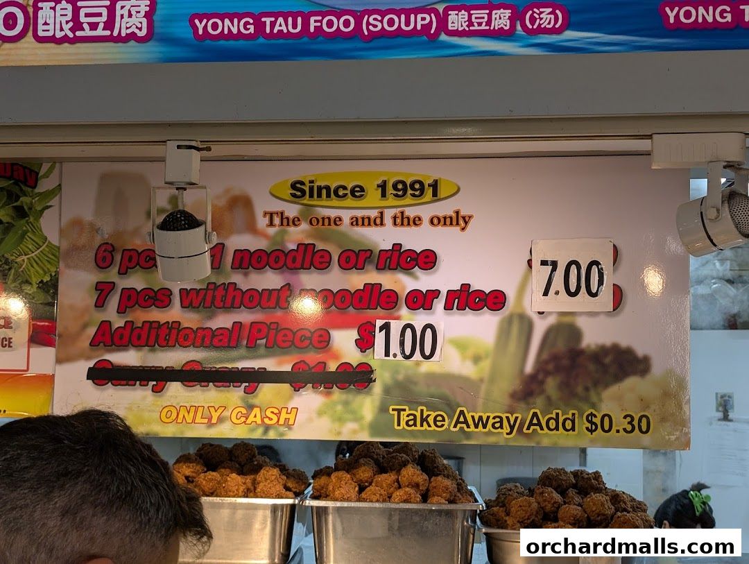 Menu page for My Favourite Cafe Yong Tau Foo
