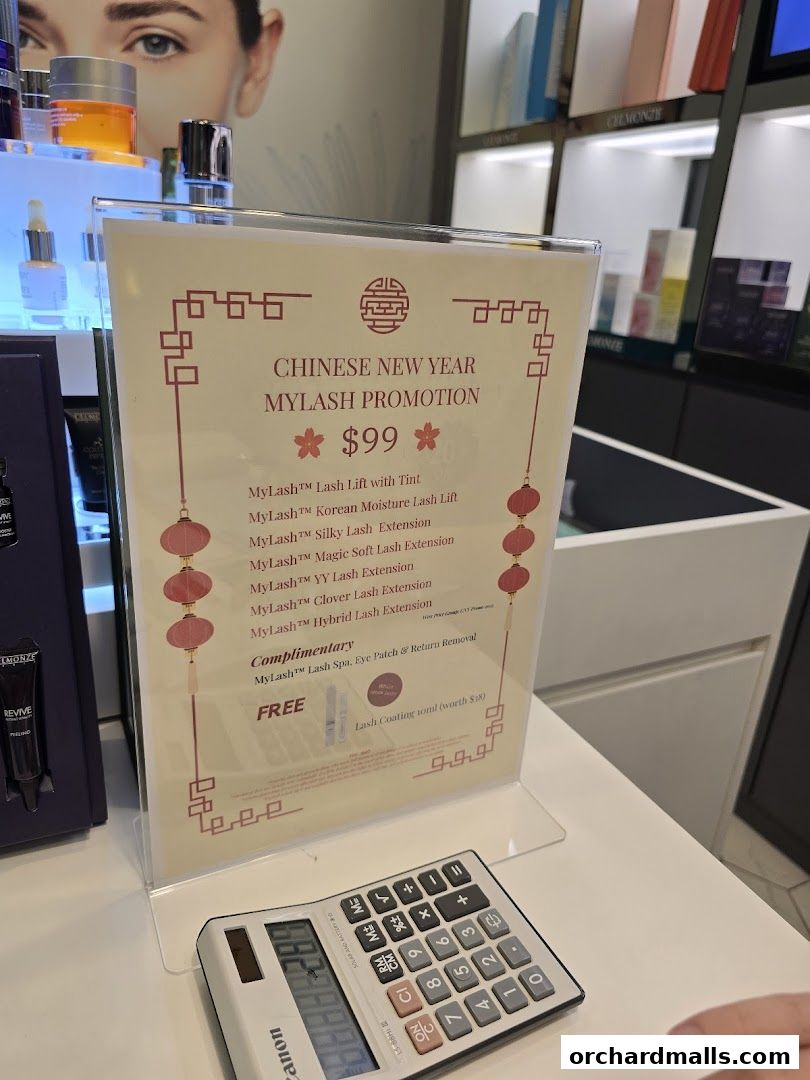 Menu page for MyLashCelmonze The Signature Orchard