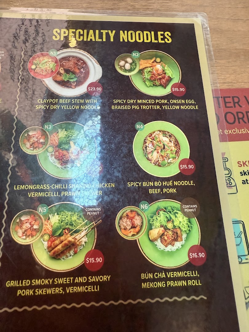 Menu page for NamNam Wheelock Place