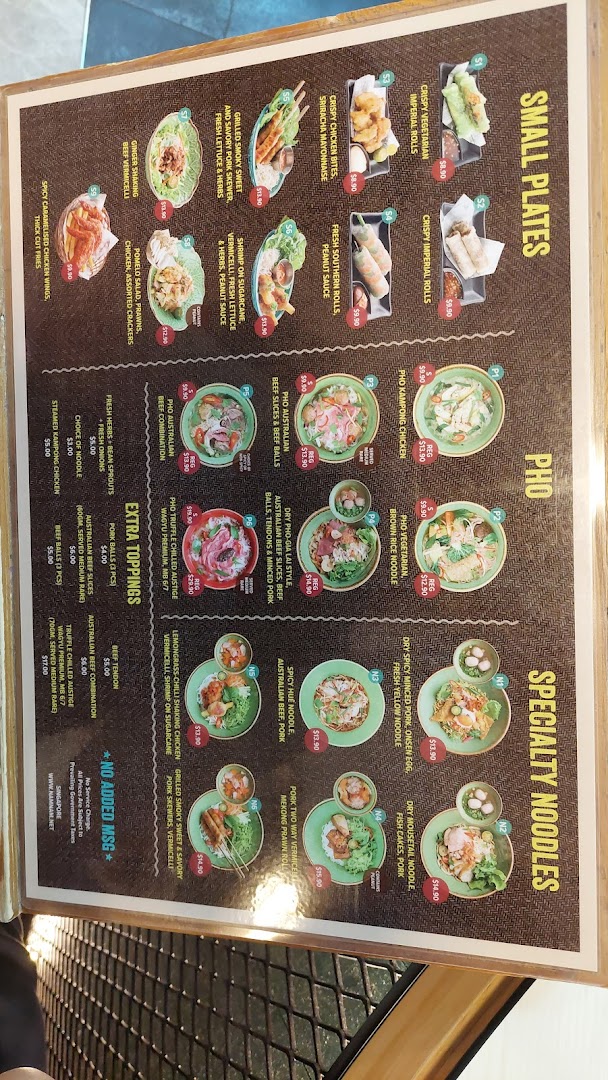 Menu page for NamNam Wheelock Place