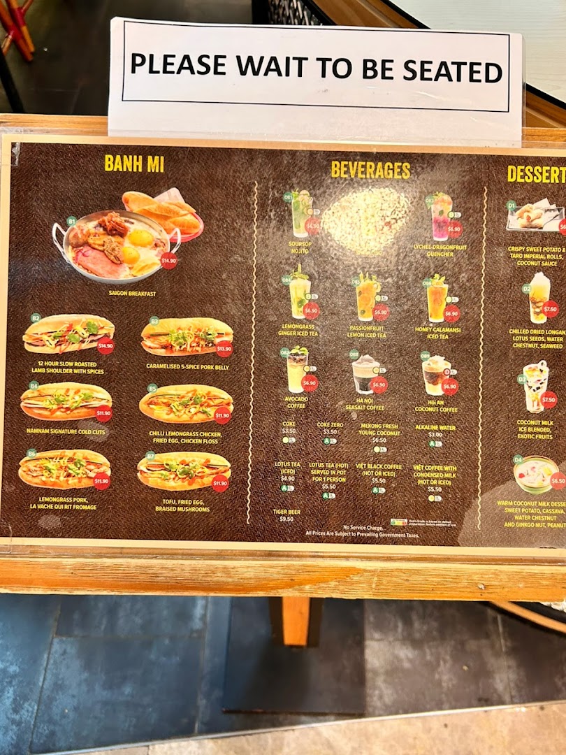 Menu page for NamNam Wheelock Place