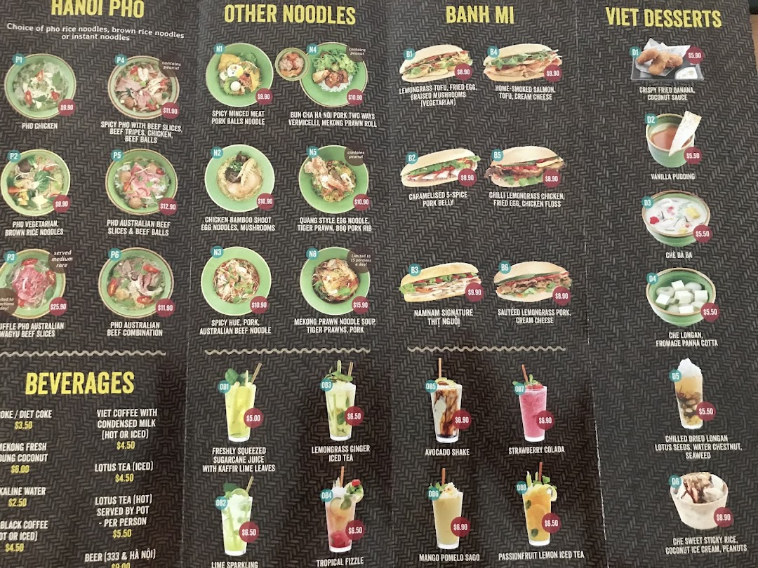 Menu page for NamNam Wheelock Place