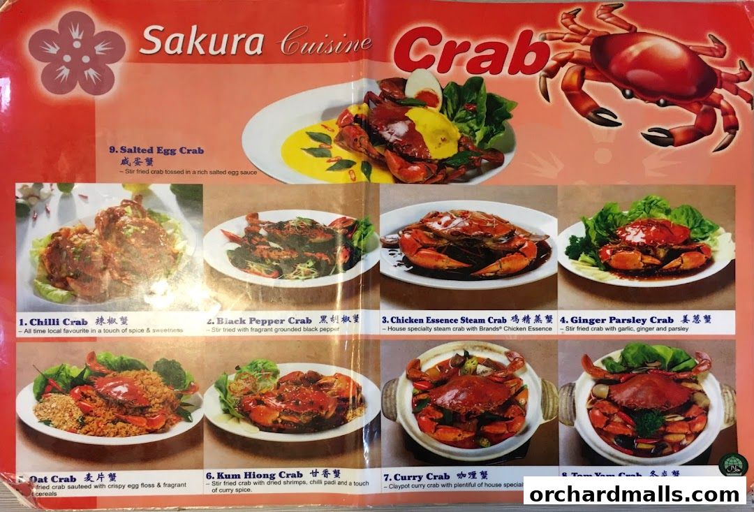 Menu page for Nana Thai restaurant
