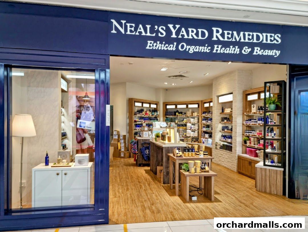 The entrance of Neal's Yard Remedies, an ethical organic health and beauty shop.