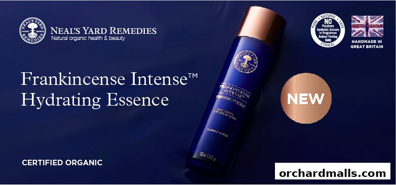 Neal's Yard Remedies Frankincense Intense Hydrating Essence product with 'NEW' label.
