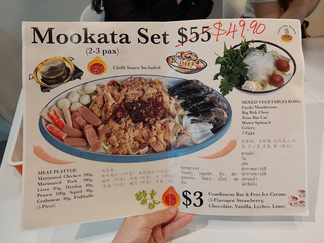 Menu page for New Udon Mookata Thai Food