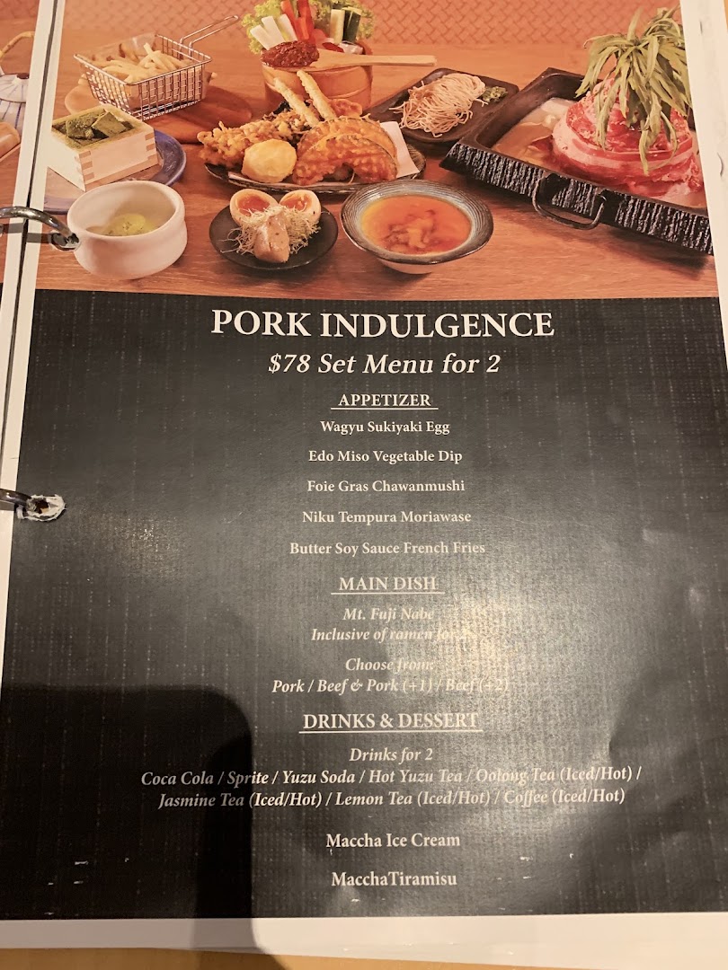 Menu page for Niku Kappo