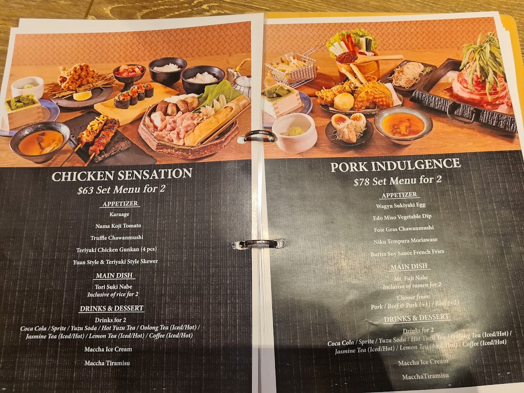 Menu page for Niku Kappo