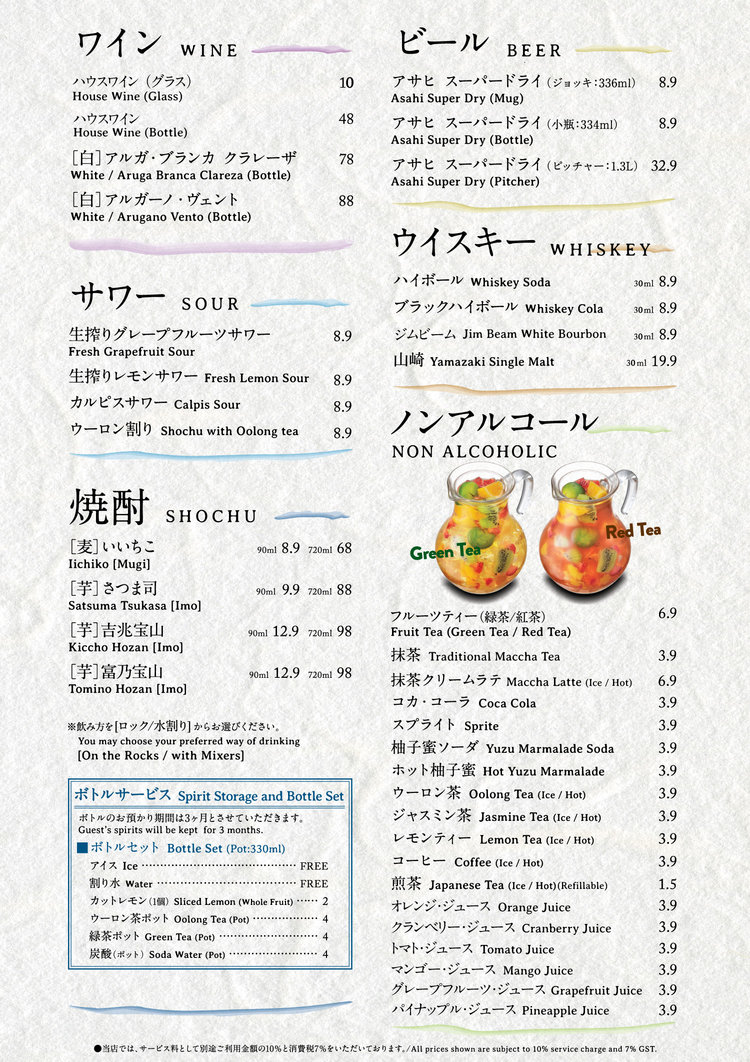 Menu page for Niku Kappo