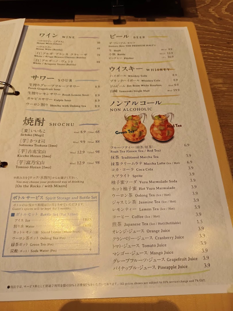 Menu page for Niku Kappo