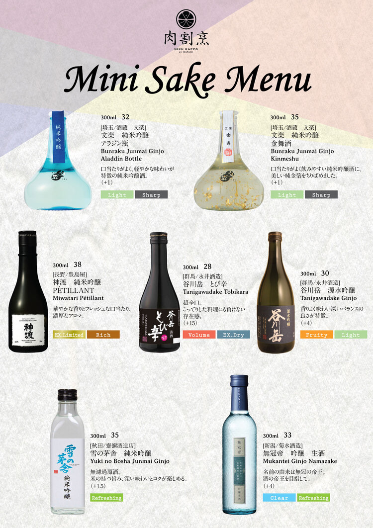 Menu page for Niku Kappo