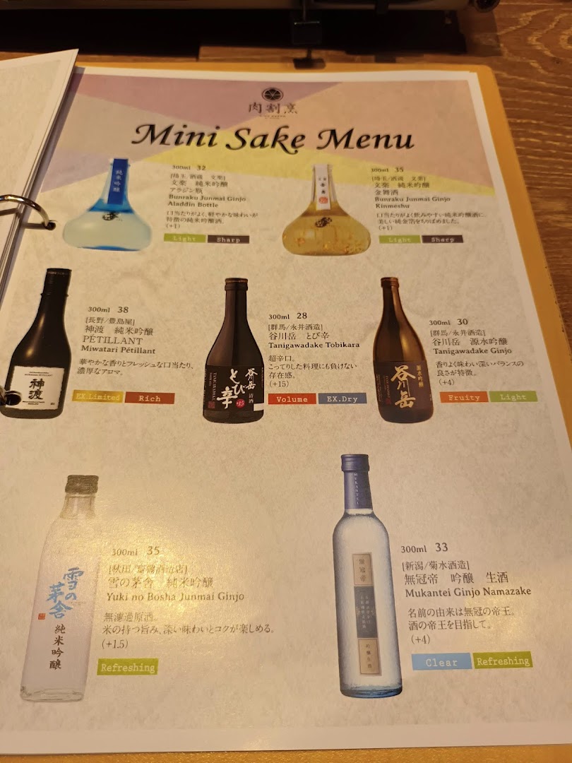 Menu page for Niku Kappo