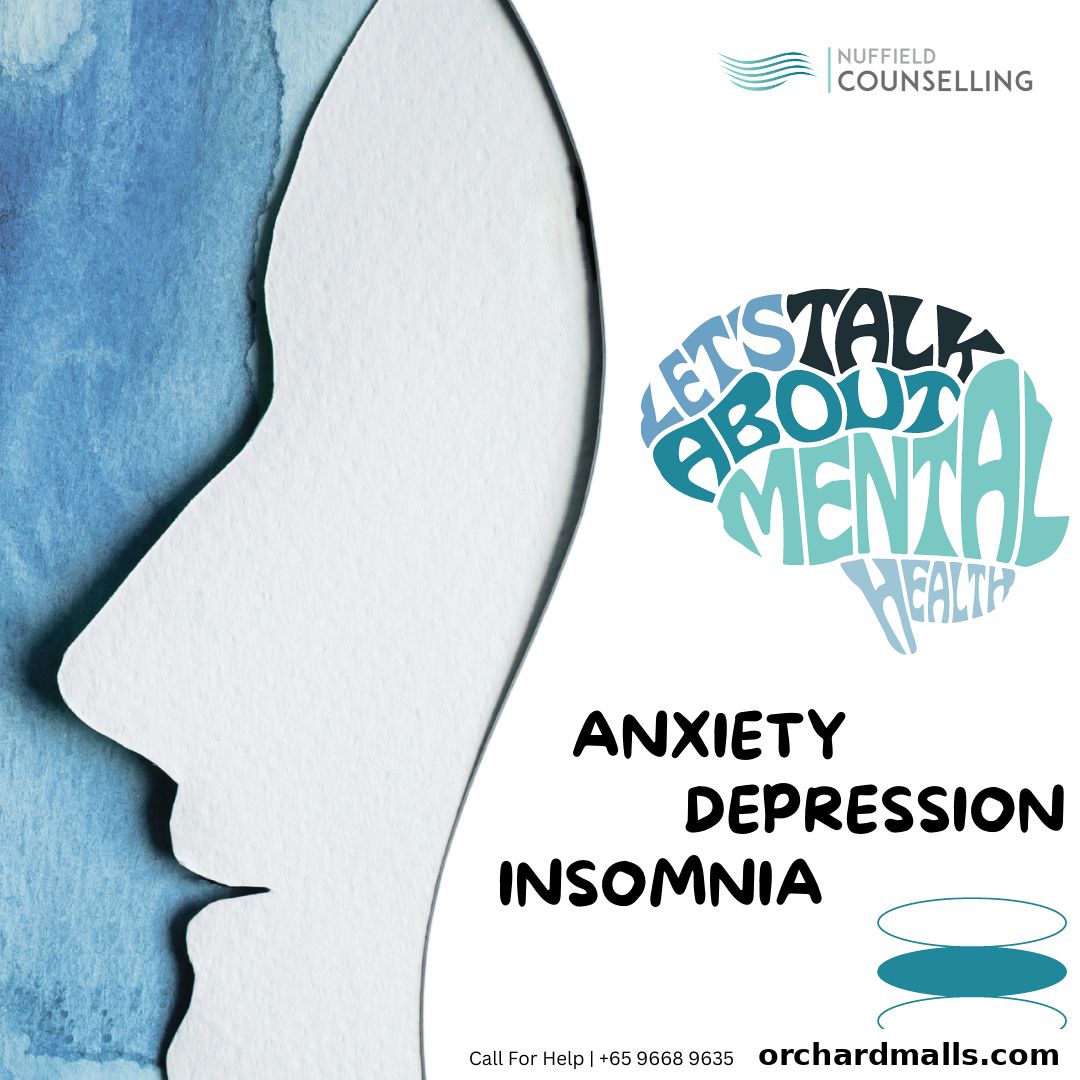 Promotional graphic for Nuffield Counselling, focusing on mental health support.