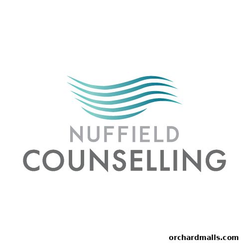 Logo for Nuffield Counselling, featuring a wave-like graphic and text.