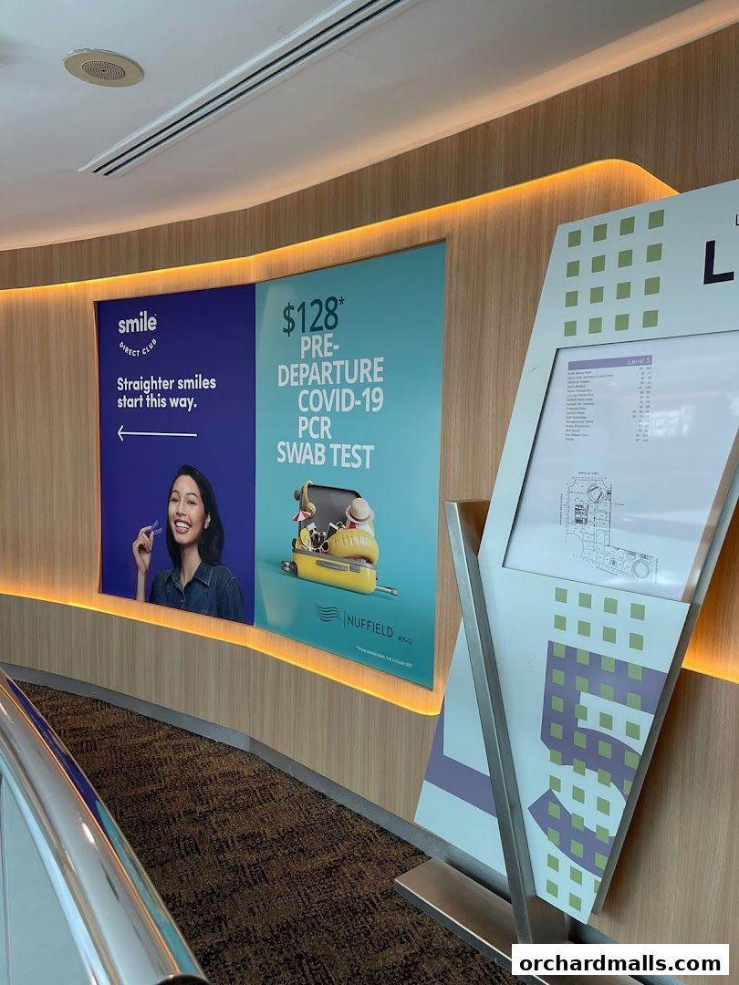 Advertisements for dental services and COVID-19 testing at Nuffield Medical.