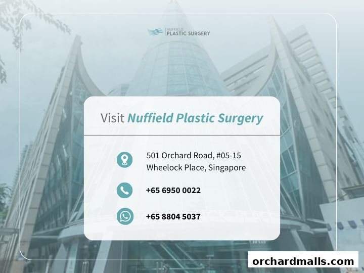 Exterior view of Nuffield Plastic Surgery with contact information displayed.
