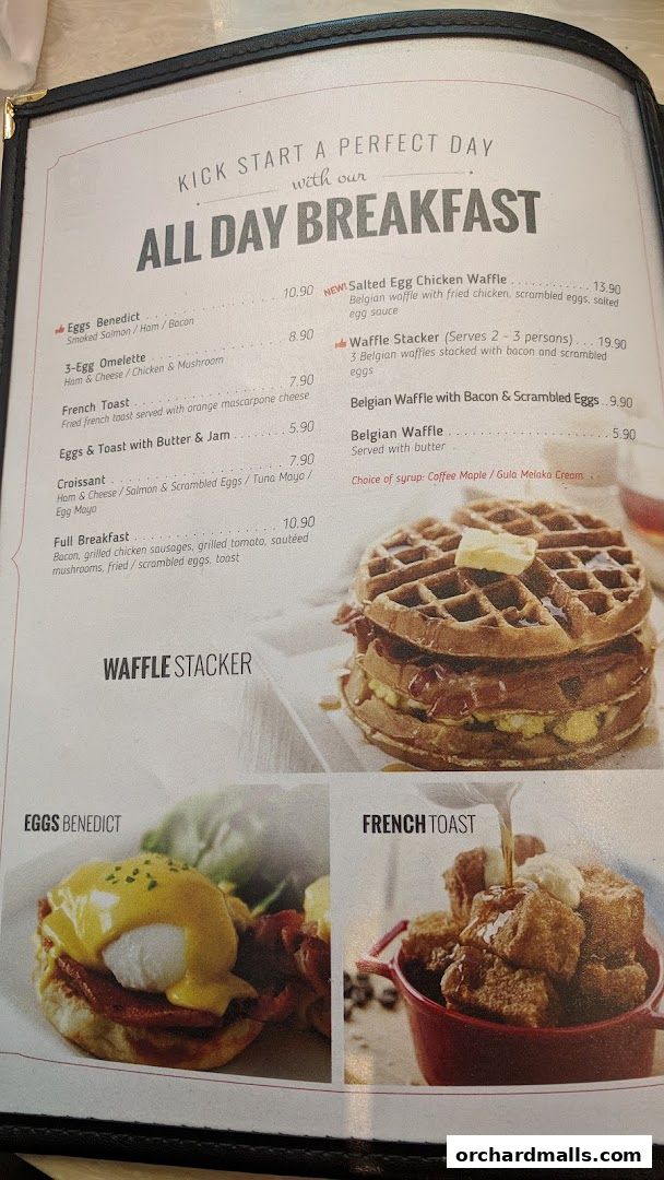 Menu page for OCoffee Club Indulgence Paragon