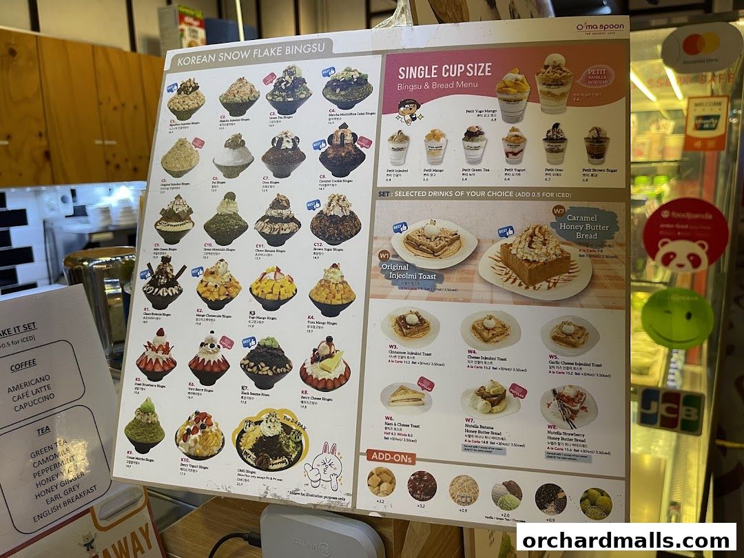 Oma Spoon Korean Dessert Cafe  Authentic Bingsu  Waffles 313Somerset