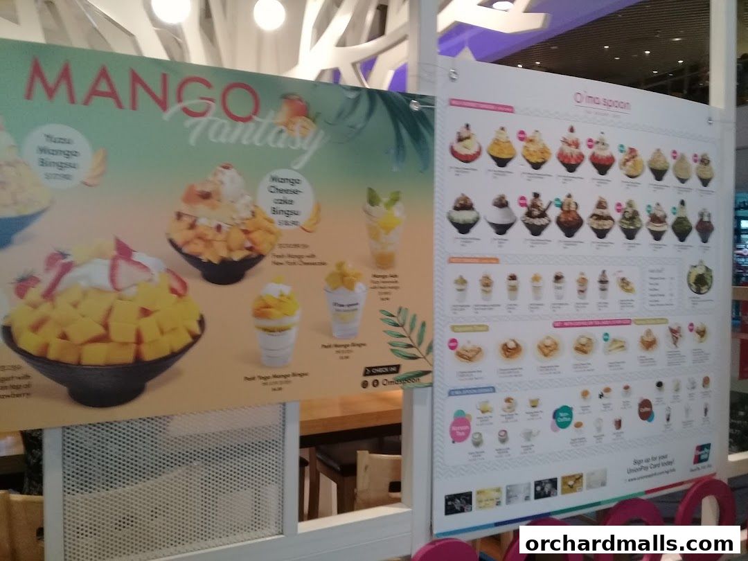 Menu page for Oma Spoon Korean Dessert Cafe  Authentic Bingsu  Waffles 313Somerset