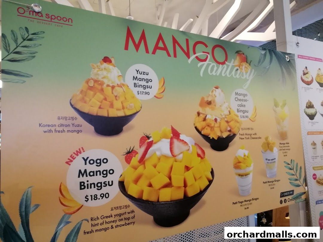 Menu page for Oma Spoon Korean Dessert Cafe  Authentic Bingsu  Waffles 313Somerset