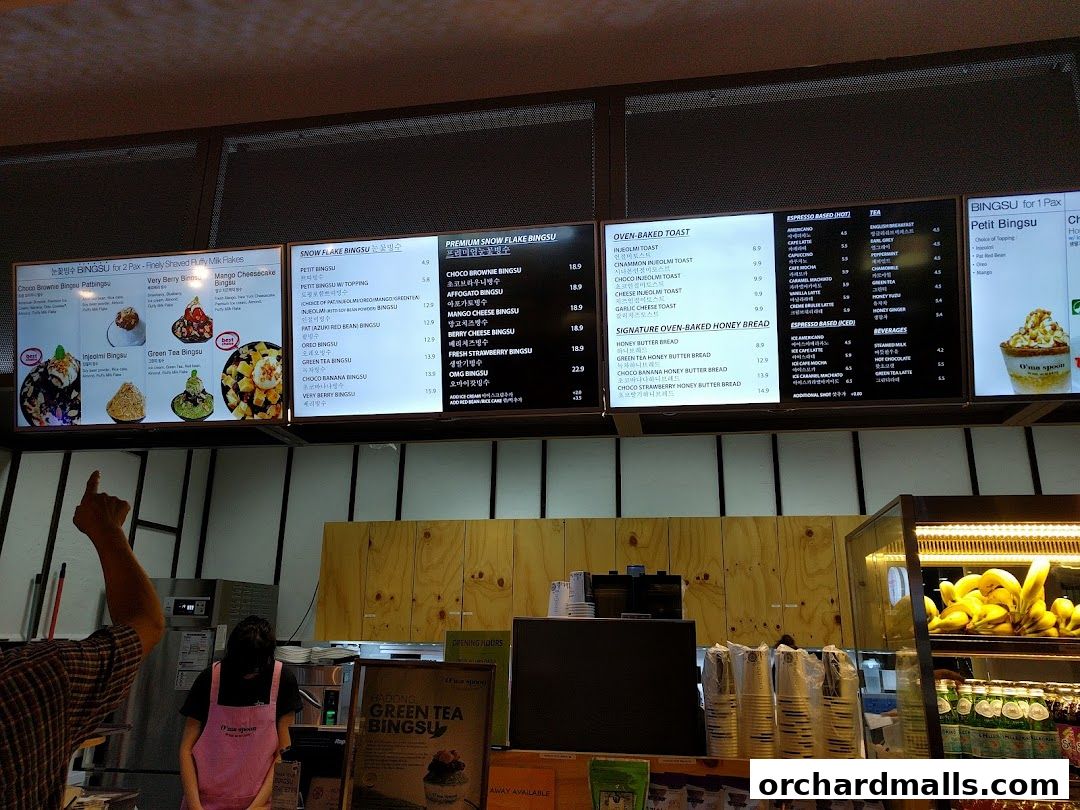 Menu page for Oma Spoon Korean Dessert Cafe  Authentic Bingsu  Waffles 313Somerset