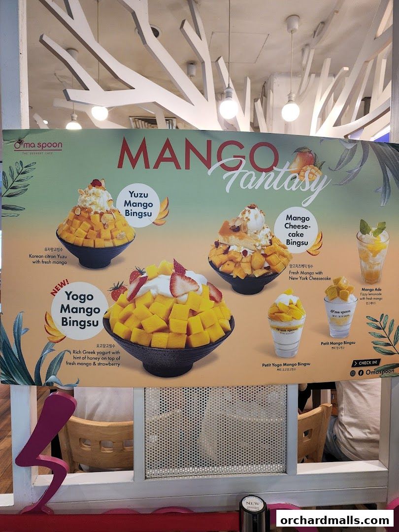 Menu page for Oma Spoon Korean Dessert Cafe  Authentic Bingsu  Waffles 313Somerset