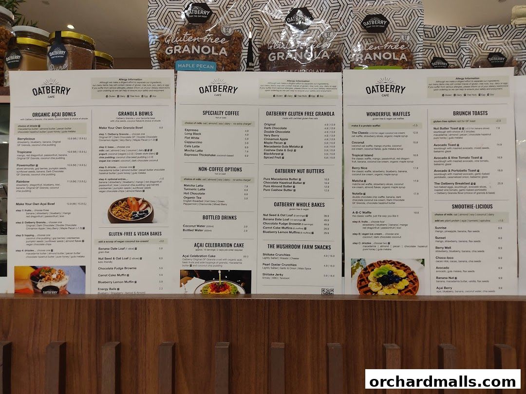 Menu page for OATBERRY