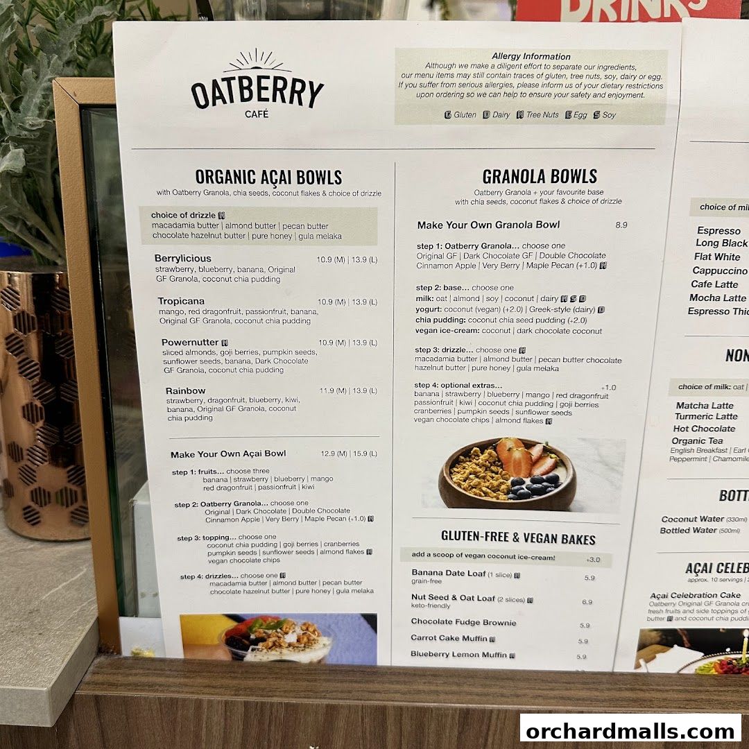 Menu page for OATBERRY